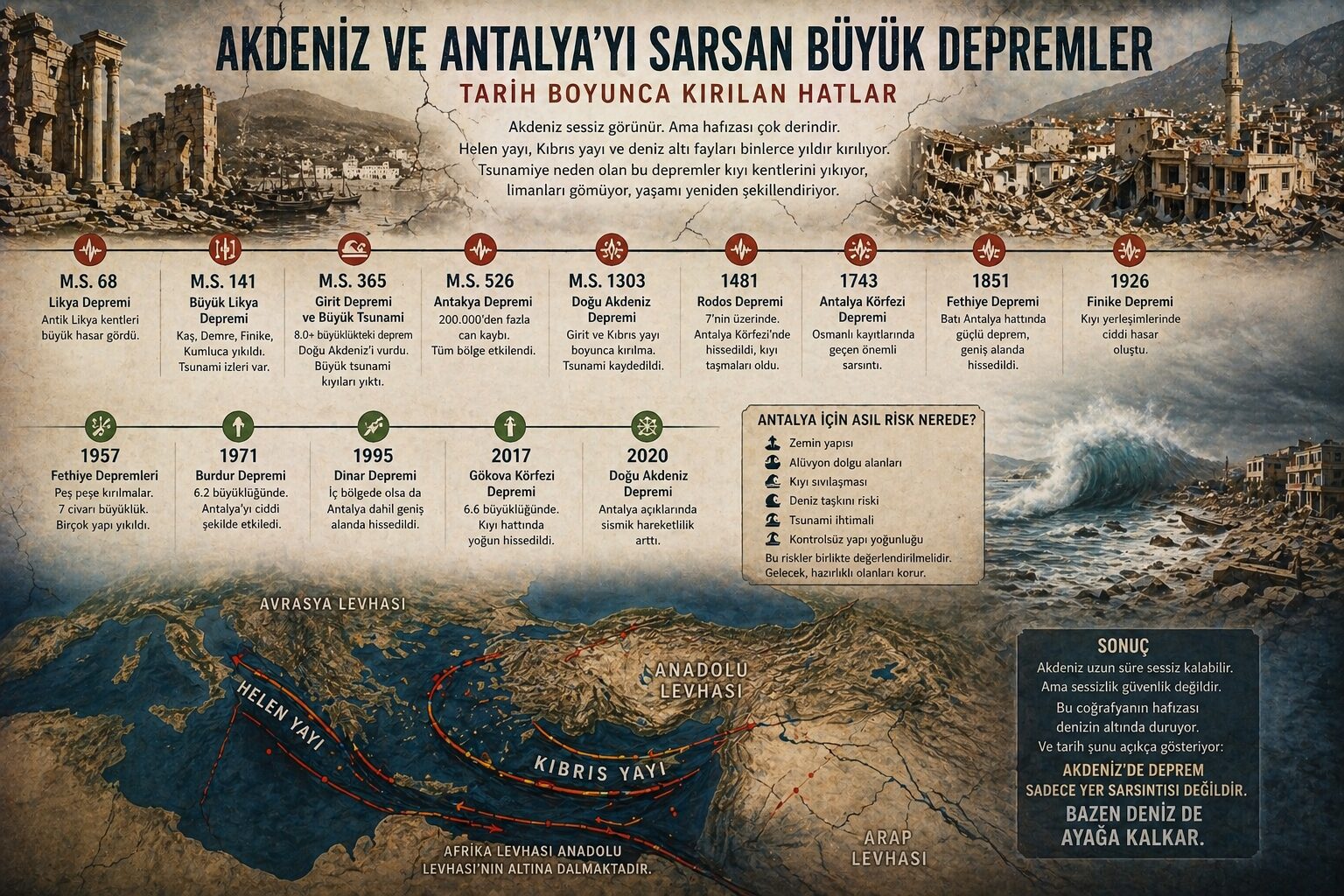 Akdeniz ve Antalya’yı Sarsan Büyük Depremler: Tarih Boyunca Kırılan Hatlar